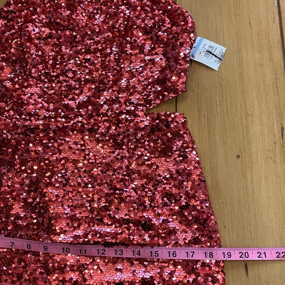 Donna Morgan Women’s Pink Sequin Maggie Halter Midi Dress Sleeveless New size 8 - Picture 11 of 16